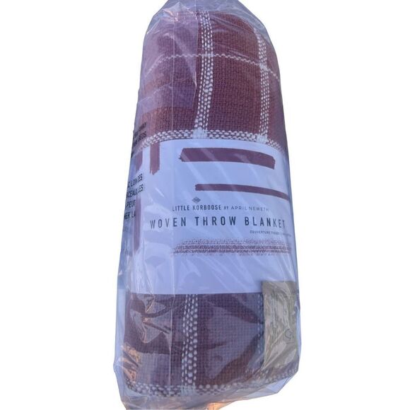 Little Korboose April Nemeth Woven Throw Blanket 50" x 60" fabfitfun 100% Cotton - Picture 1 of 2